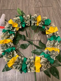 30 Dollar Kids Size Money Lei - Green & Yellow