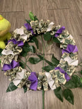 30 Dollar Kids Size Money Lei - Purple & White