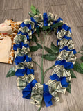 30 Dollar Kids Size Money Lei - Royal Blue